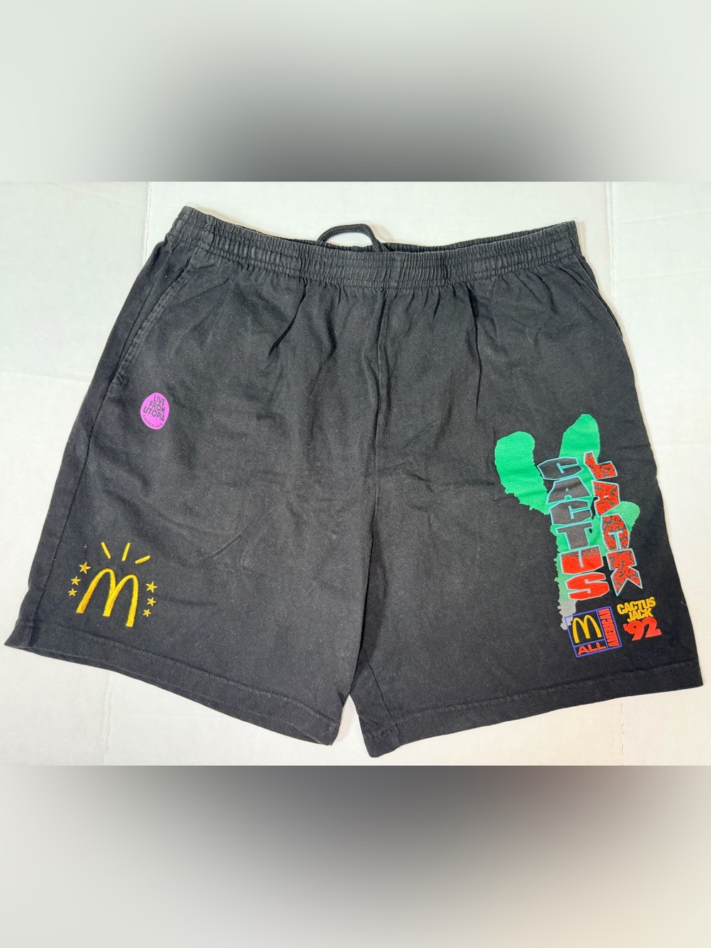 Travis Scott x McDonald’s Cactus Jack Black Graphic Shorts Men’s 2XL